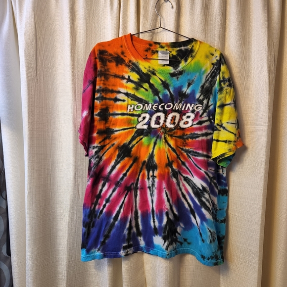 🌀 Vtg Y2K Homecoming 2008 Tie Dye Tee | Seniors | L 🎓 - Picture 5 of 6